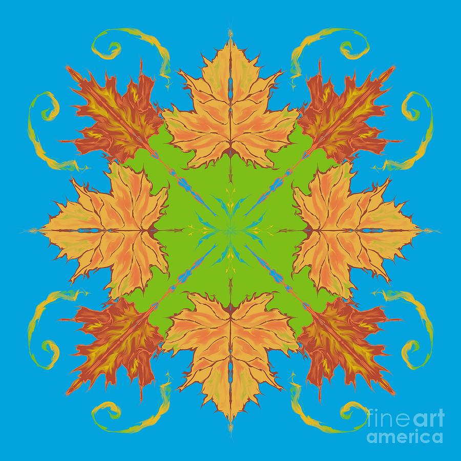 Autumn Maple Leaves Abstract Digital Art by MM Anderson