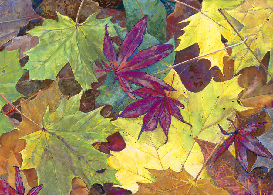 Autumn Maple Leaves Painting by Nick Payne