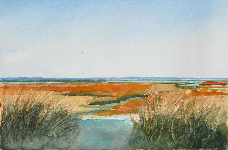 Beach Painting - Autumn Marsh by Peggy Ellis