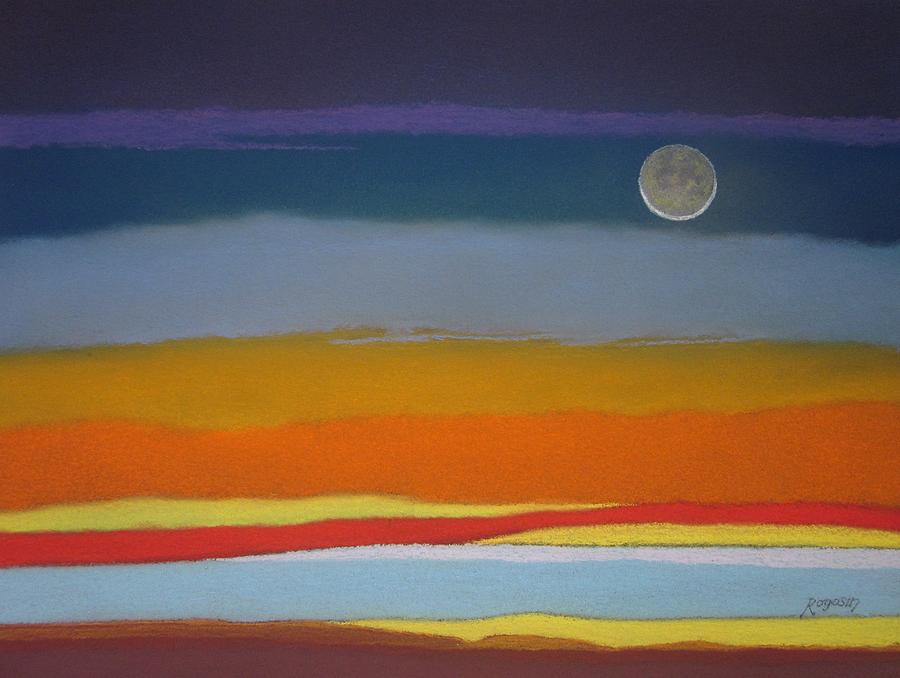 Abstract Painting - Autumn Moon and Sunset Sky by Harvey Rogosin