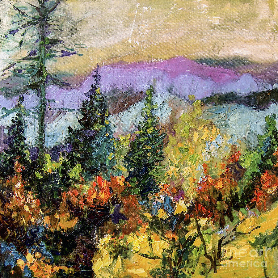 Tree Painting - Autumn Mountain View North Georgia by Ginette Callaway