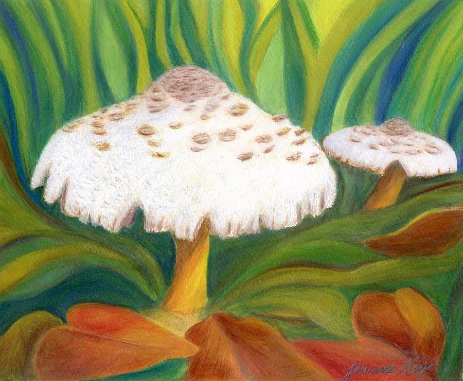 Autumn Mushrooms Painting by Jeanne Juhos