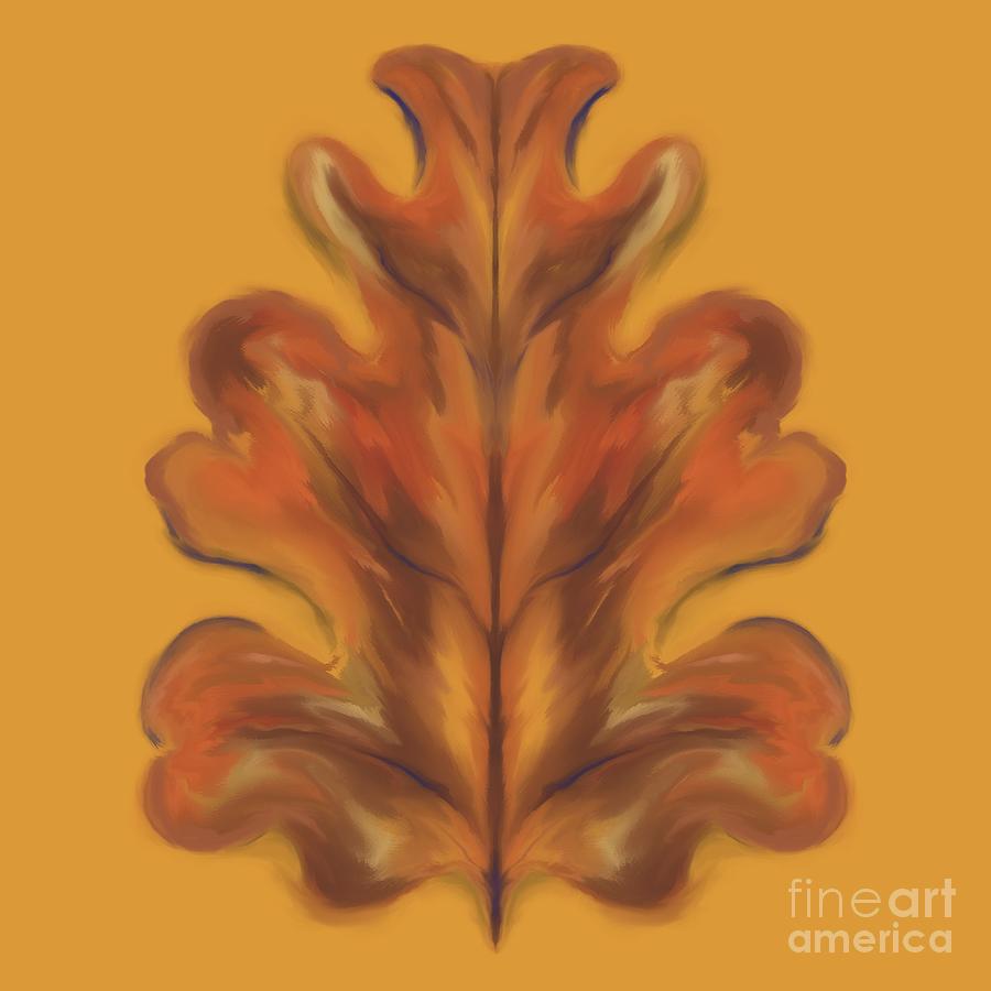 Autumn Oak Leaf Abstract Digital Art by MM Anderson