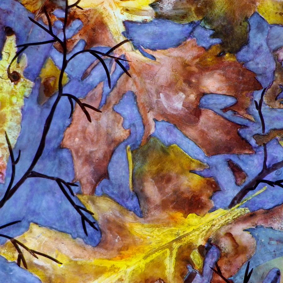 Abstract Painting - Autumn on Blue Two by David Raderstorf