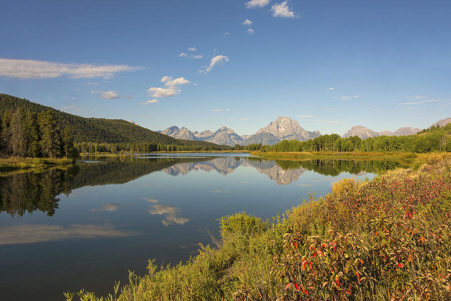 Mountain Photograph - Autumn On Oxbow Bend - Mount Moran - Grand Teton National Park Wyoming by Brian Harig