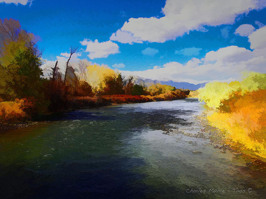 Autumn on the Arkansas Digital Art by Charles Muhle