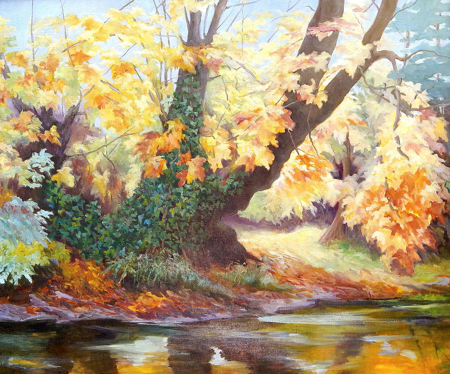 Fall Painting - Autumn on the Darent by Cristiana Angelini