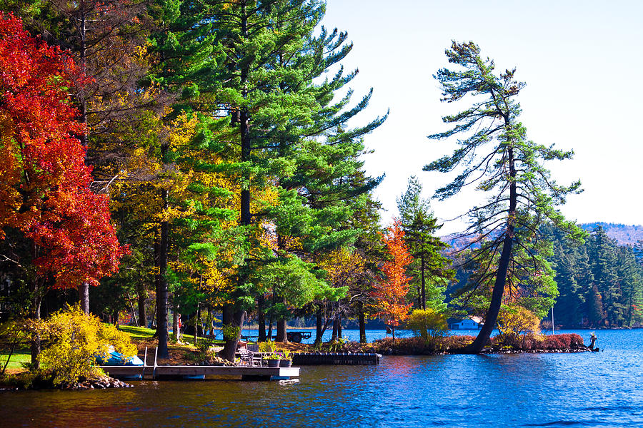 Autumn on the Fulton Chain of Lake in the Adirondacks Photograph by David Patterson