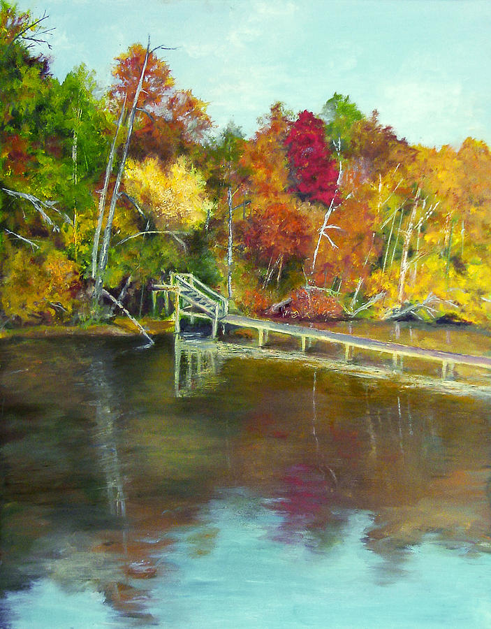 Autumn on the James Painting by Sandra Nardone