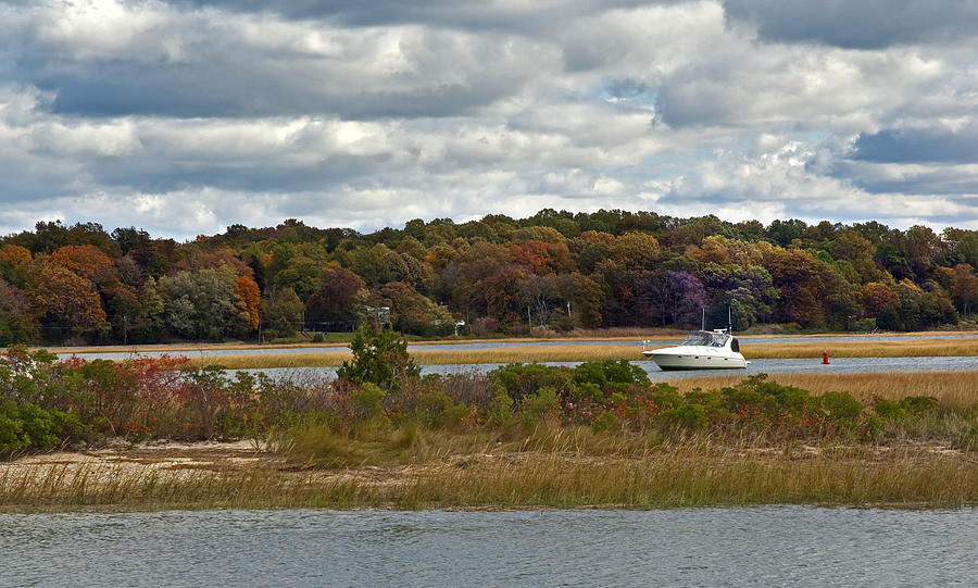 Fall Photograph - autumn on the Nissequogue River by Alida Thorpe