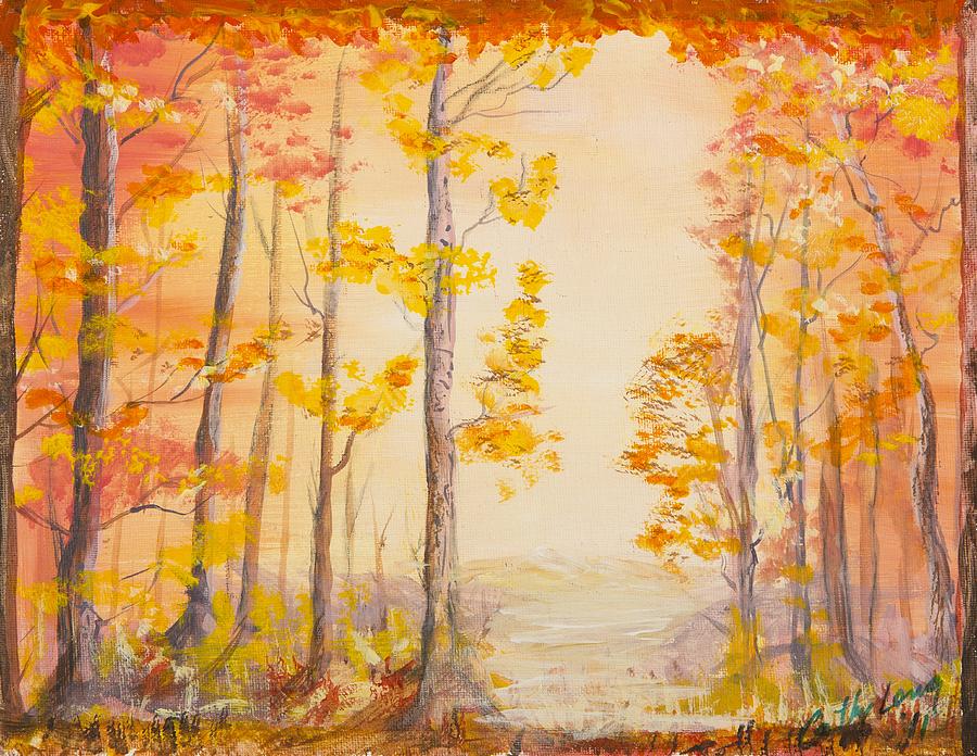Tree Painting - Autumn Path by Cathy Long