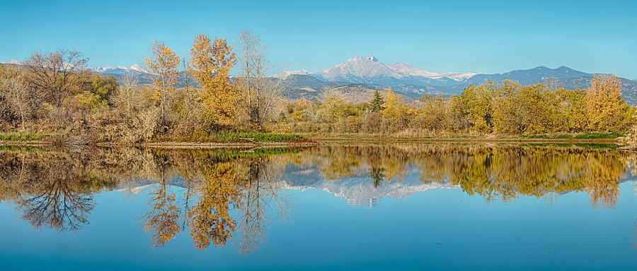 Autumn Peaks Golden Ponds Reflections Panorama Photograph by James BO Insogna
