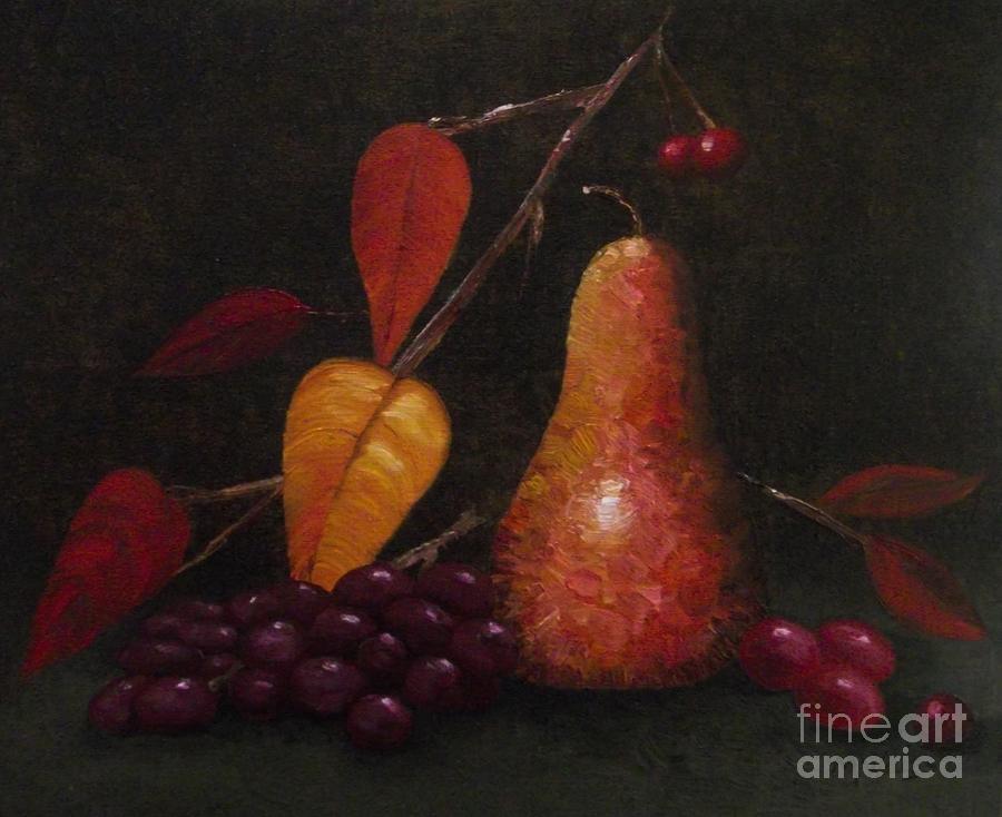 Autumn Pear Painting by Michelle Welles