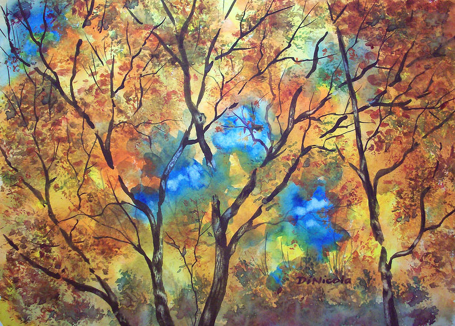 Autumn Peek-A-Blue Painting by Anthony DiNicola