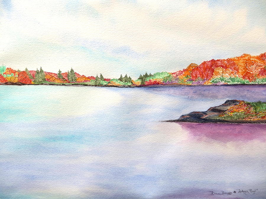 Autumn Pond Painting by Daniel Dubinsky