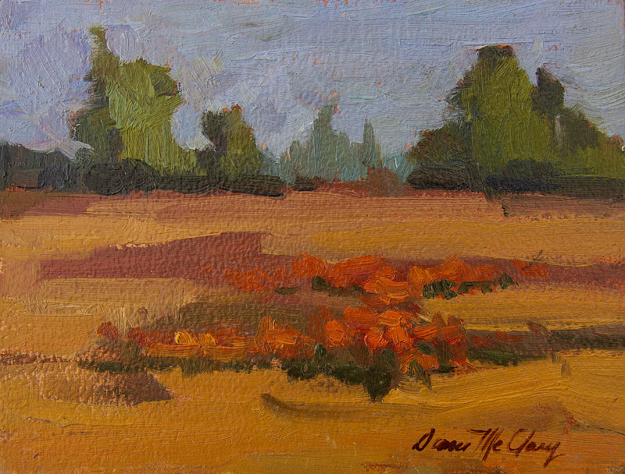 Autumn Poppy Field Painting by Diane McClary