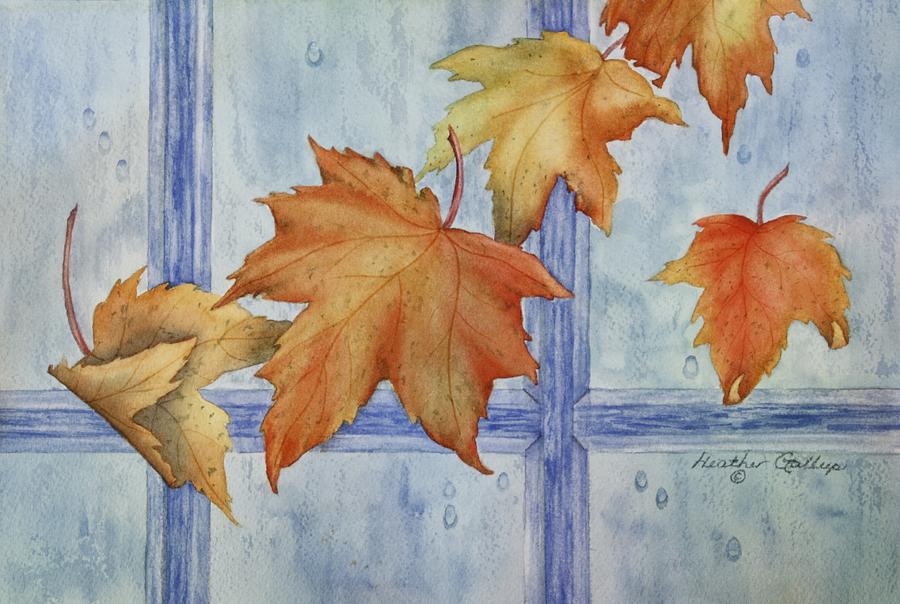 Canadian Maple Leaves Painting - Autumn Rain by Heather Gallup Canadian Maple Leaves Painting - Autumn Rain by Heather Gallup