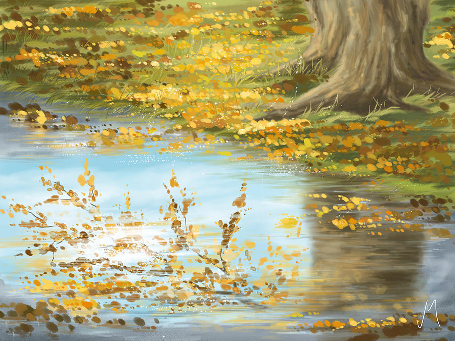 Autumn rain Painting by Veronica Minozzi