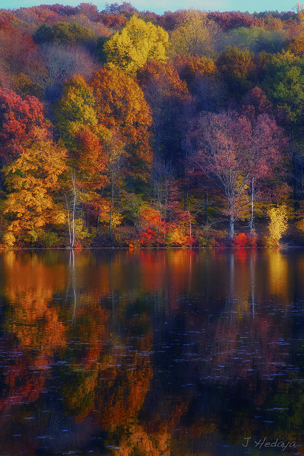 Autumn Rainbow Lake Reflection Photograph by Joseph Hedaya