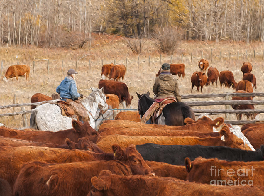 Autumn Ranch Work 3 Photograph by Vivian Christopher