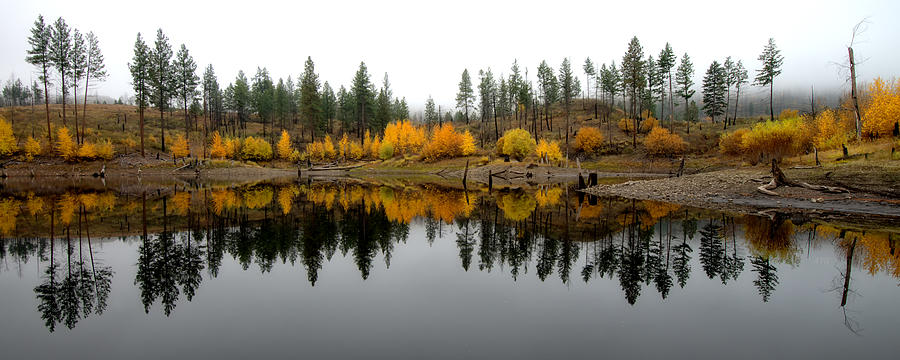 Autumn Reflection Panorama Photograph by Allan Van Gasbeck