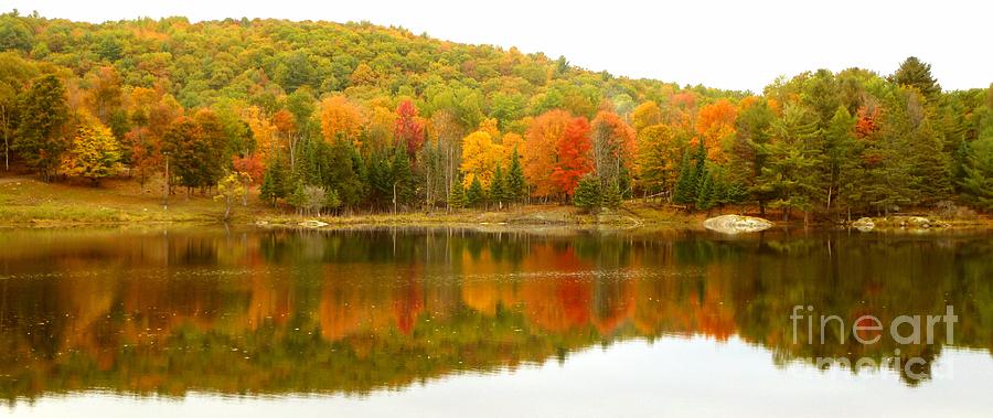 Autumn Reflection Panoramic View Photograph by Vicki Spindler