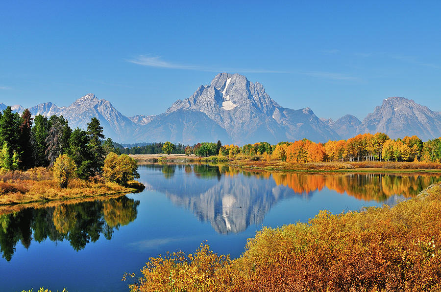 Autumn Reflections at Oxbow Bend Photograph by Greg Norrell