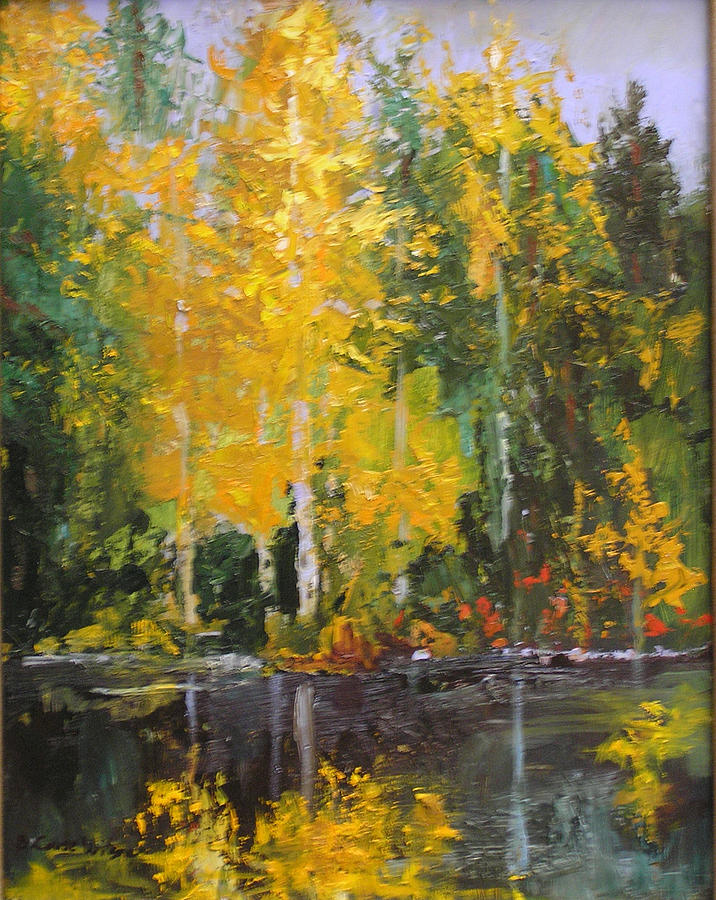Autumn Reflections Painting by Barbara Couse Wilson