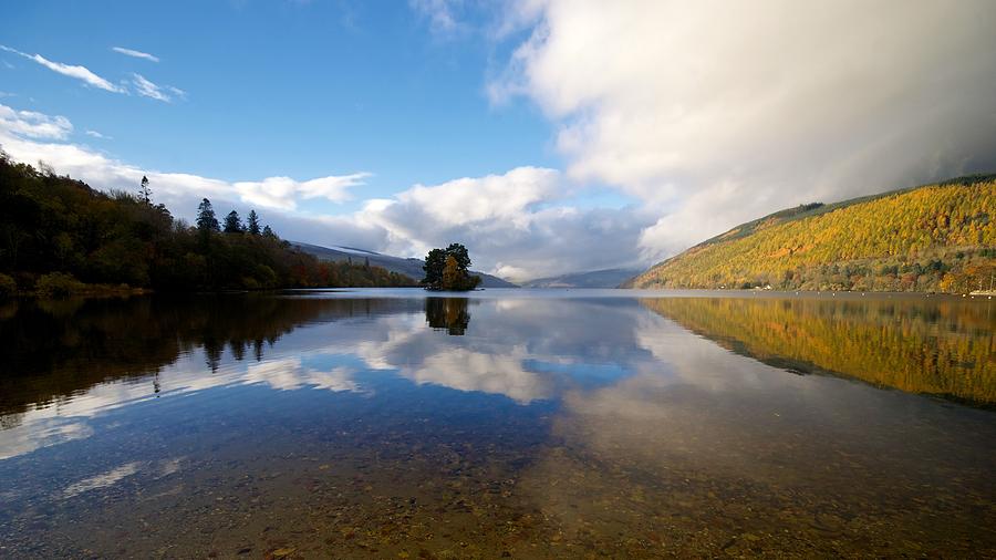Autumn Reflections on Loch Tay Photograph by Stephen Taylor