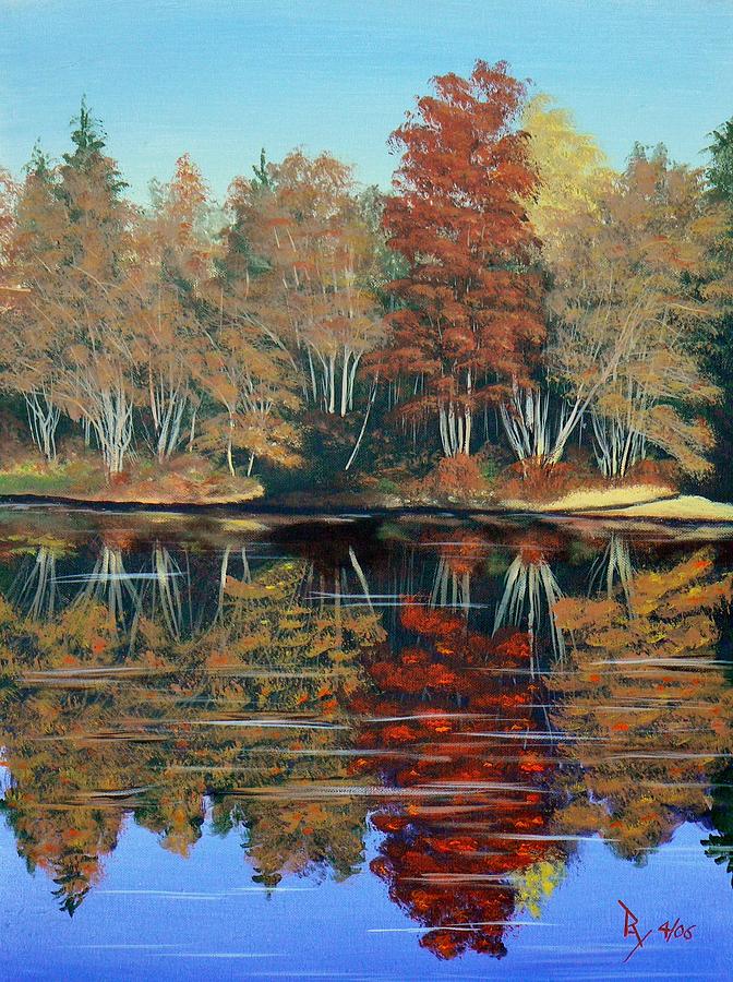 Autumn Reflections Painting by Ray Nutaitis