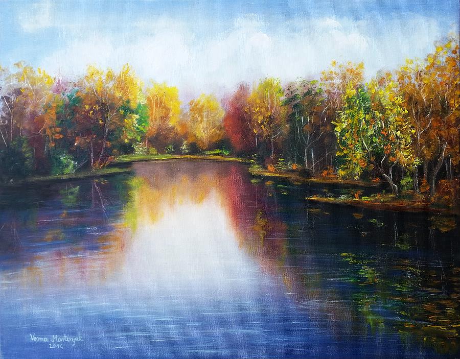 Autumn reflections  Painting by Vesna Martinjak
