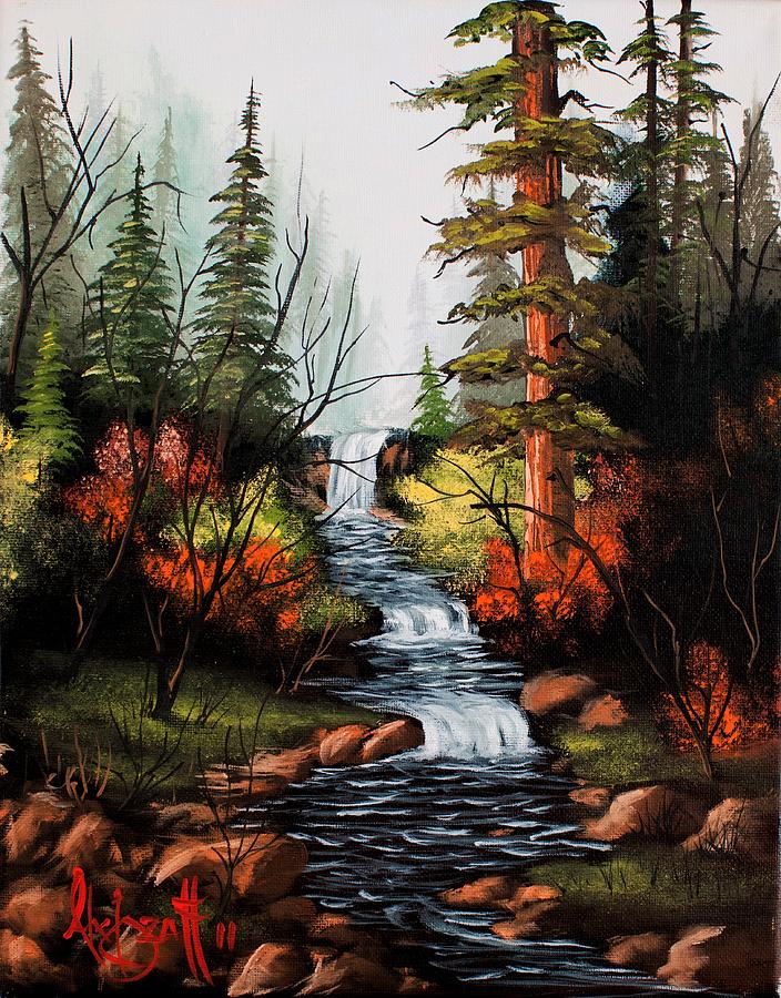 Autumn River Painting by Alex Izatt