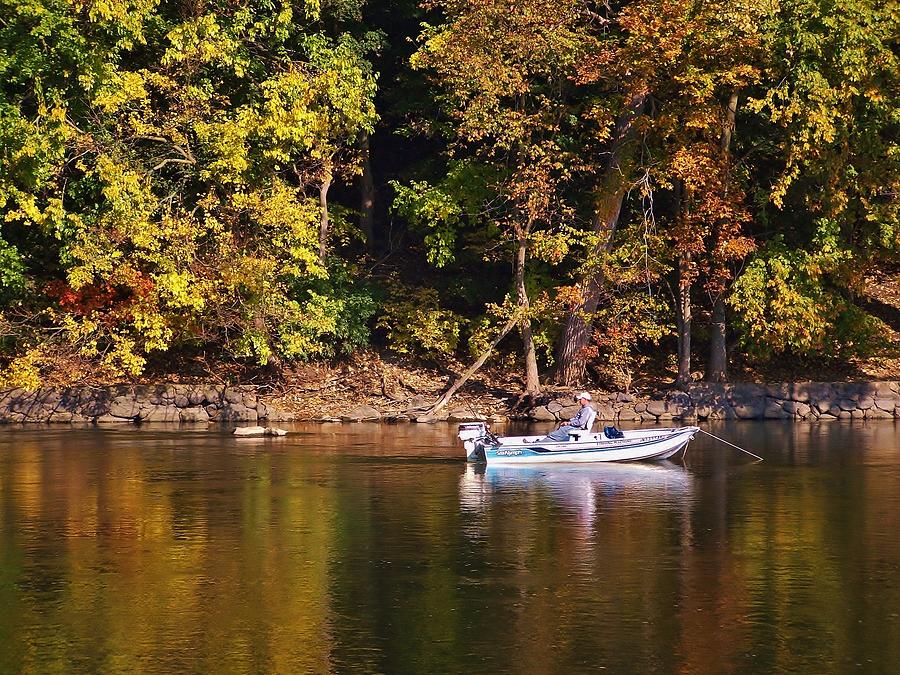 Fall Photograph - Autumn River Fishing by Rory Cubel