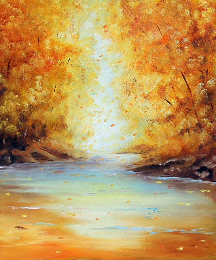 Autumn River Painting by Meaghan Troup