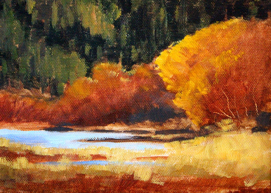 Tree Painting - Autumn Riverside by Nancy Merkle
