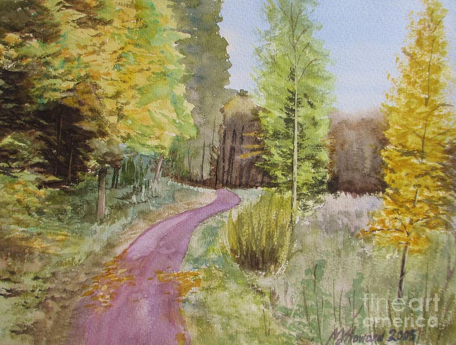 Autumn Riverside Walk version3 Painting by Martin Howard