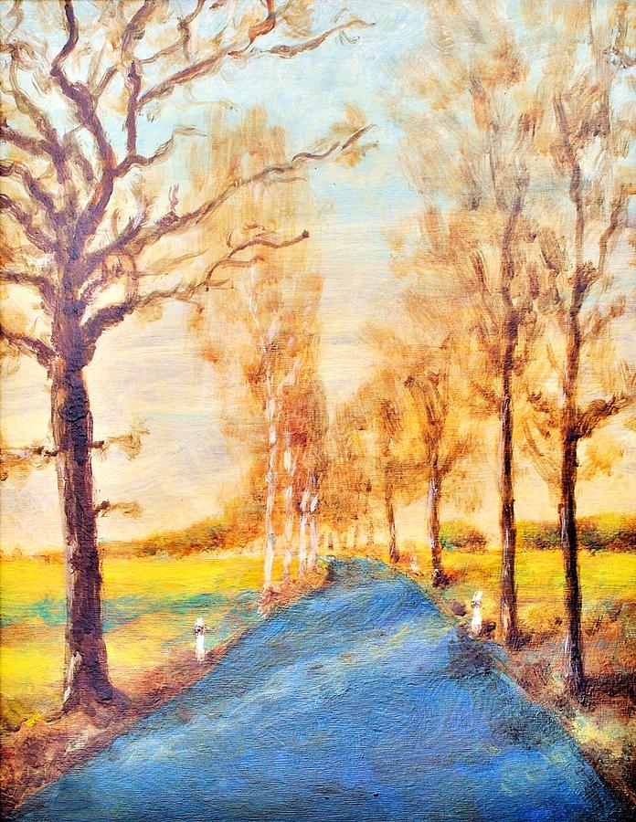 Autumn road Painting by Martin Capek