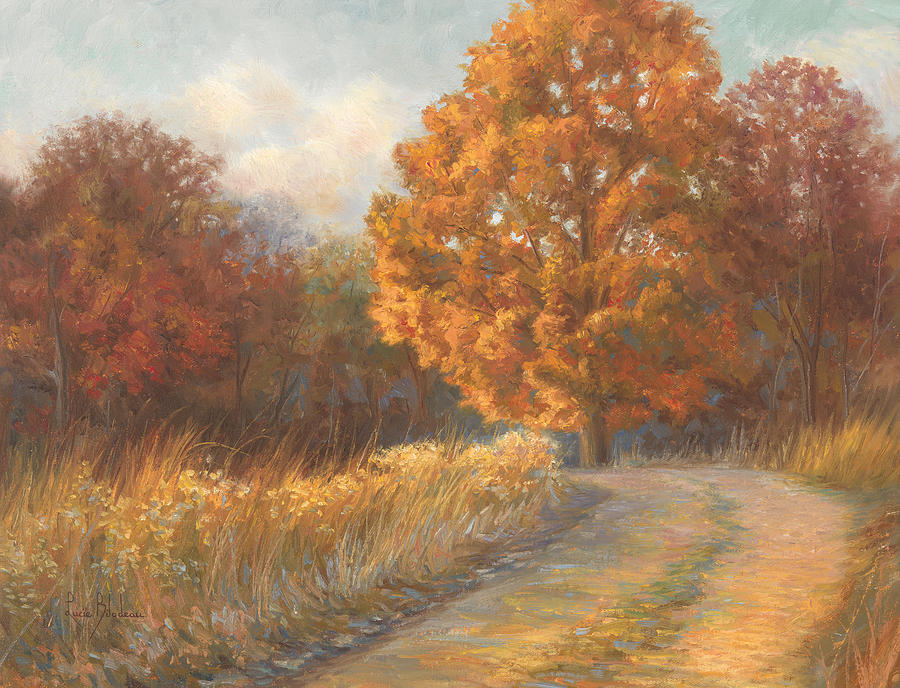 Autumn Road Painting by Lucie Bilodeau