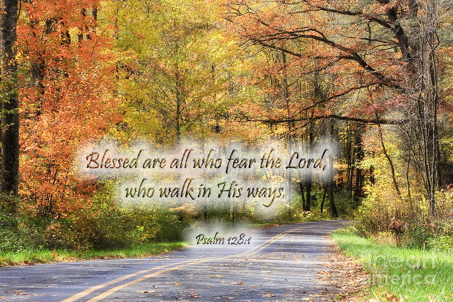 Autumn Road with Scripture Photograph by Jill Lang