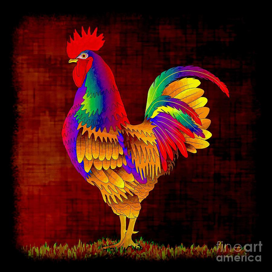 Thanksgiving Digital Art - Autumn Rooster by Maurisca Sardju Thanksgiving Digital Art - Autumn Rooster by Maurisca Sardju