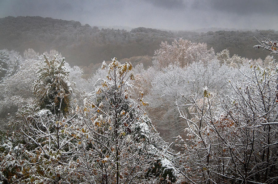 Autumn Snow, Appalachians Photograph by Kenneth Murray