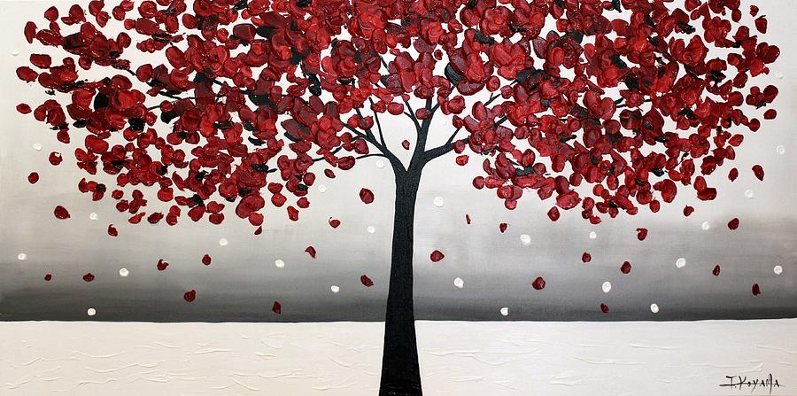 Abstract Painting - Autumn Snow by Tomoko Koyama