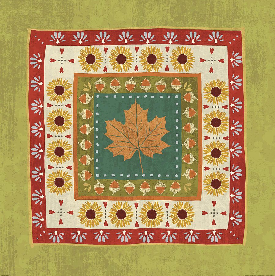 Fall Painting - Autumn Song Tiles II by Veronique Charron