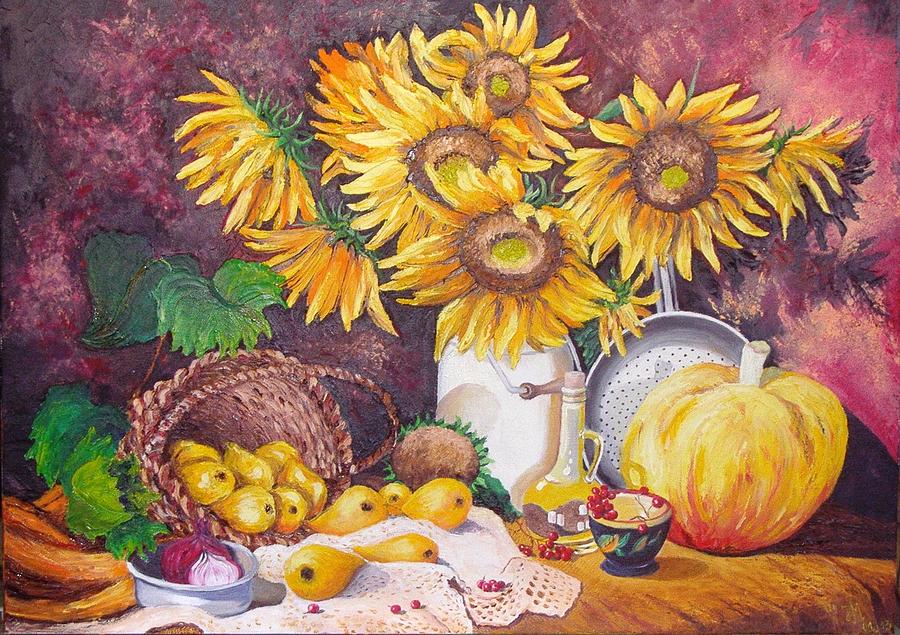 Autumn still life Painting by Nina Mitkova