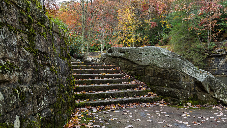 Autumn Stone Staircase Photograph by Lori Coleman