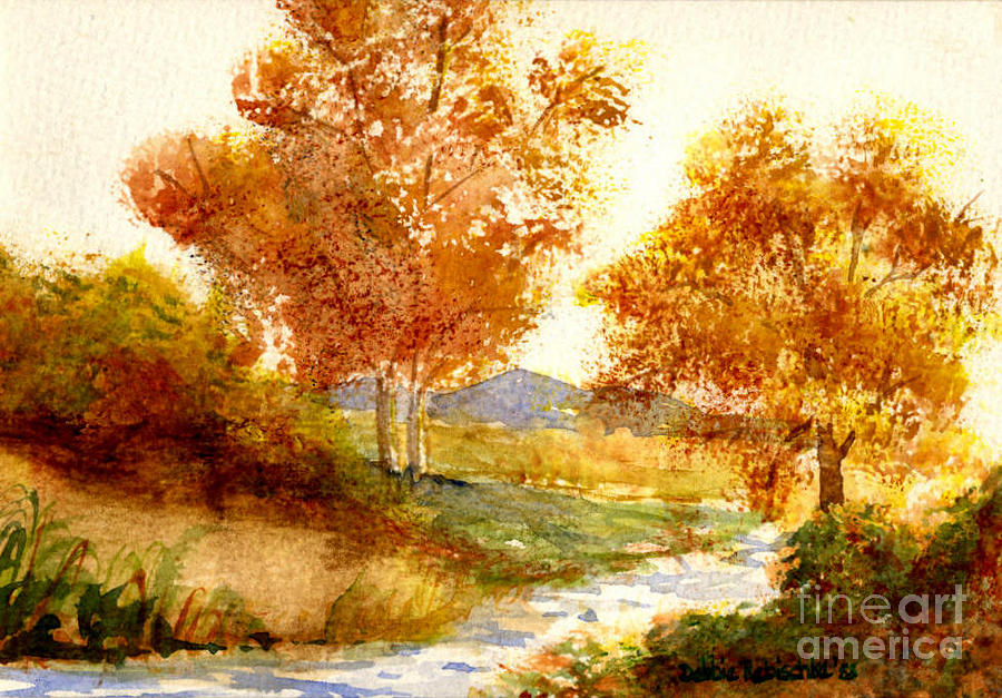 Autumn Stream Painting by Debi Rebischke - Fine Art America