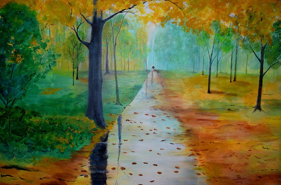 Rainy Day Stroll Painting by Gary Smith