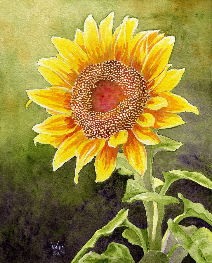Still Life Painting - Autumn Sunflower by Brett Winn