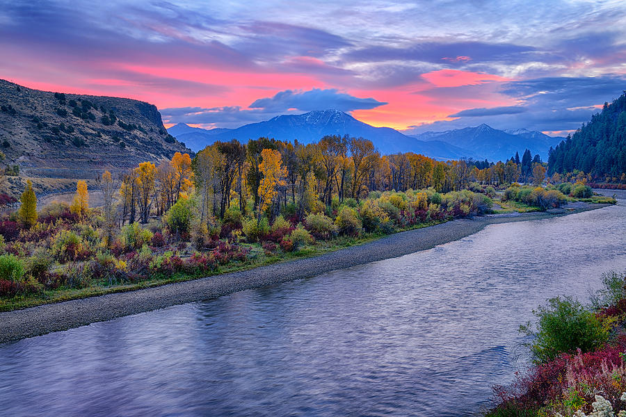 Fall Photograph - Autumn Sunrise on the Snake River by Greg Norrell