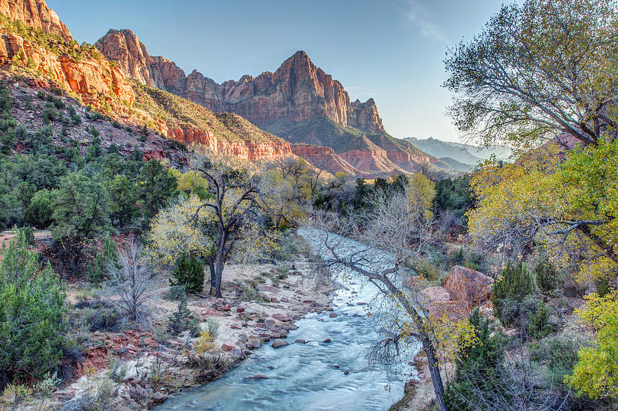 Sunset Photograph - Autumn Sunset on the Watchman by Pierre Leclerc Photography